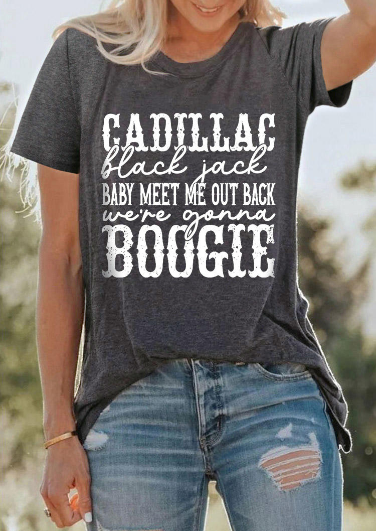 T-shirts Tees Cadillac Black Jack Baby Meet Me Out Back We're Gonna Boogie T-Shirt Tee - Dark Grey in Gray. Size: L,M,,XL
T-shirts Tees Cadillac Black Jack Baby Meet Me Out Back We're Gonna Boogie T-Shirt Tee - Dark Grey in Gray. Size: L,M,,XL