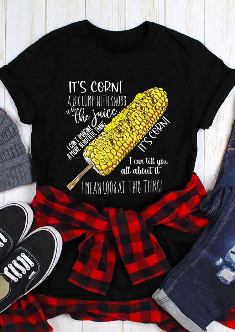 T-shirts Tees It's Corn A Big Lump With Knobs It Has The Juice T-Shirt Tee in Black. Size
T-shirts Tees It's Corn A Big Lump With Knobs It Has The Juice T-Shirt Tee in Black. Size