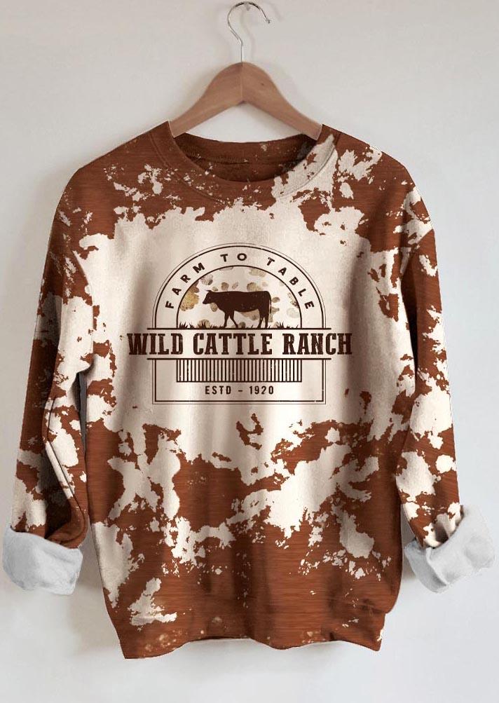 Sweatshirts Farm To Table Wild Cattle Ranch Tie Dye Pullover Sweatshirt in Multicolor. Size
Sweatshirts Farm To Table Wild Cattle Ranch Tie Dye Pullover Sweatshirt in Multicolor. Size