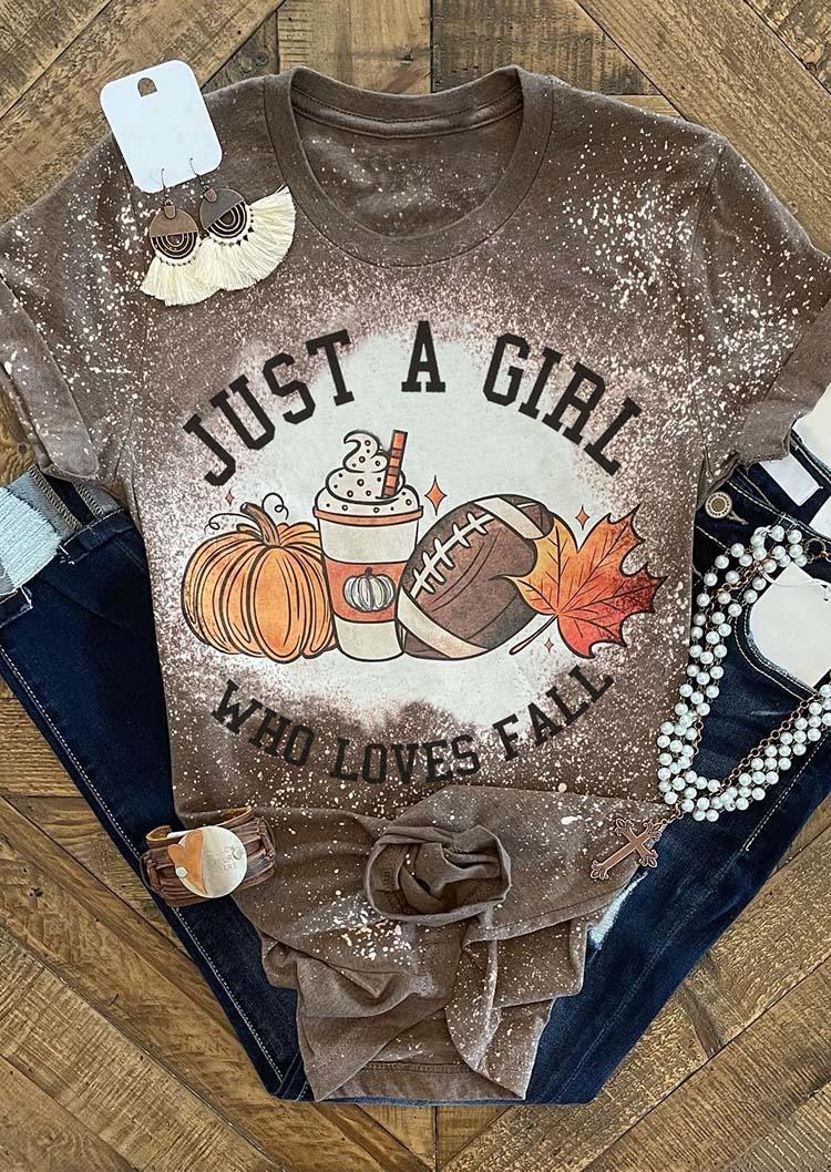 T-shirts Tees Just A Girl Who Loves Fall Pumpkin Maple Leaf Football T-Shirt Tee in Brown. Size: L
T-shirts Tees Just A Girl Who Loves Fall Pumpkin Maple Leaf Football T-Shirt Tee in Brown. Size: L