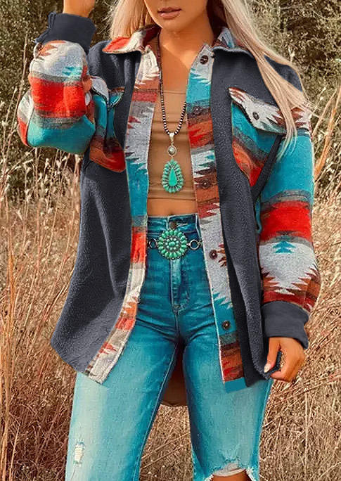 Coats Aztec Geometric Pocket Button Turn-down Collar Coat - Dark Grey in Gray. Size
Coats Aztec Geometric Pocket Button Turn-down Collar Coat - Dark Grey in Gray. Size