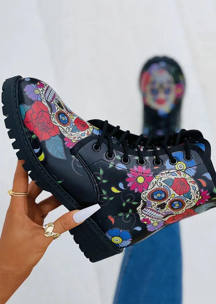 Boots Halloween Floral Skull Paisley Lace Up Martens Boots - Black in Black. Size
Boots Halloween Floral Skull Paisley Lace Up Martens Boots - Black in Black. Size