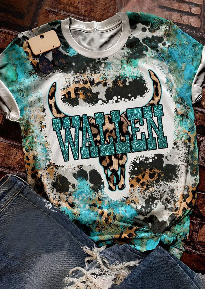 T-shirts Tees Glitter Steer Skull Leopard Tie Dye Bleached O-Neck T-Shirt Tee in Multicolor. Size
T-shirts Tees Glitter Steer Skull Leopard Tie Dye Bleached O-Neck T-Shirt Tee in Multicolor. Size