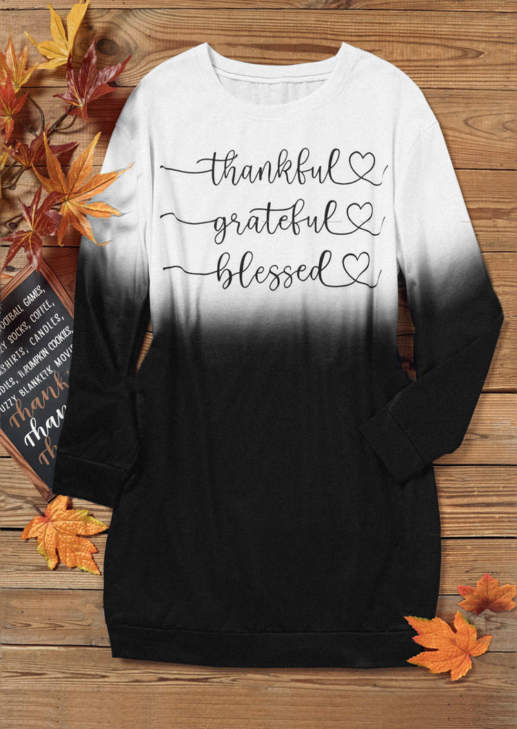 Mini Dresses Thankful Grateful Blessed Gradient Sweatshirt Mini Dress in Multicolor. Size
Mini Dresses Thankful Grateful Blessed Gradient Sweatshirt Mini Dress in Multicolor. Size