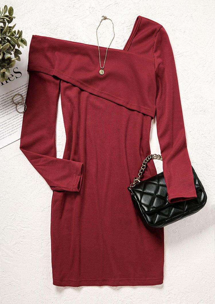 Bodycon Dresses Asymmetric Collar Long Sleeve Bodycon Dress - Burgundy in Red. Size: L,,XL
Bodycon Dresses Asymmetric Collar Long Sleeve Bodycon Dress - Burgundy in Red. Size: L,,XL