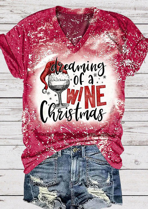 T-shirts Tees Dreaming Of A Wine Christmas Hat Bleached T-Shirt Tee in Red. Size
T-shirts Tees Dreaming Of A Wine Christmas Hat Bleached T-Shirt Tee in Red. Size