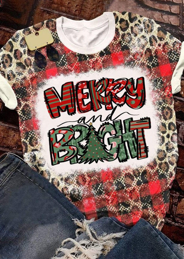 T-shirts Tees Christmas Merry And Bright Leopard Plaid Striped Tree Bleached T-Shirt Tee in Multicolor. Size
T-shirts Tees Christmas Merry And Bright Leopard Plaid Striped Tree Bleached T-Shirt Tee in Multicolor. Size