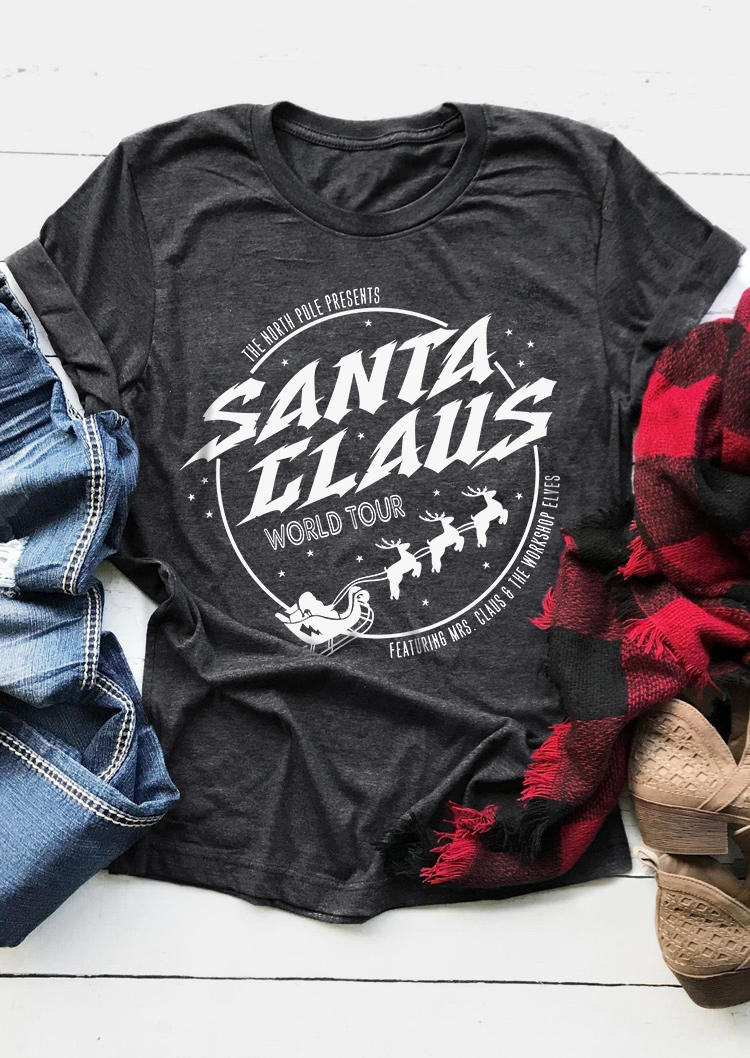 T-shirts Tees Christmas Santa Claus World Tour Reindeer O-Neck T-Shirt Tee - Dark Grey in Gray. Size
T-shirts Tees Christmas Santa Claus World Tour Reindeer O-Neck T-Shirt Tee - Dark Grey in Gray. Size