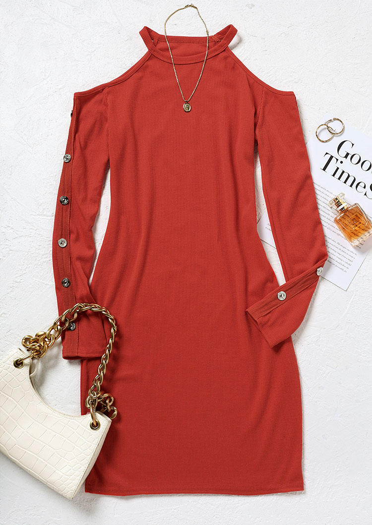 Bodycon Dresses Button Cold Shoulder O-Neck Bodycon Dress - Brick Red in Red. Size
Bodycon Dresses Button Cold Shoulder O-Neck Bodycon Dress - Brick Red in Red. Size