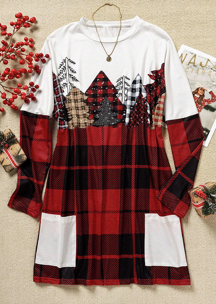 Mini Dresses Christmas Tree Plaid Long Sleeve Mini Dress in Multicolor. Size: M
Mini Dresses Christmas Tree Plaid Long Sleeve Mini Dress in Multicolor. Size: M