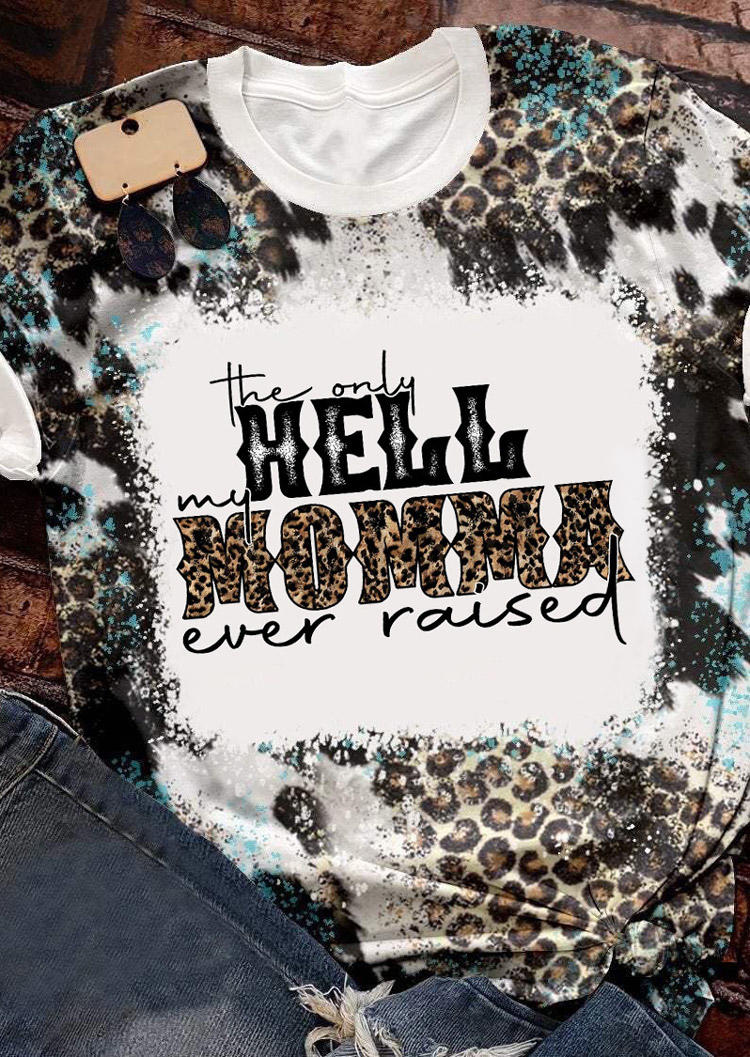 T-shirts Tees The Only Hell My Momma Ever Raised Leopard T-Shirt Tee in Multicolor. Size: M
T-shirts Tees The Only Hell My Momma Ever Raised Leopard T-Shirt Tee in Multicolor. Size: M