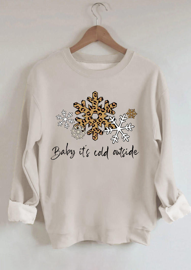 Sweatshirts Christmas Baby It's Cold Outside Snowflake Leopard Sweatshirt in Apricot. Size
Sweatshirts Christmas Baby It's Cold Outside Snowflake Leopard Sweatshirt in Apricot. Size