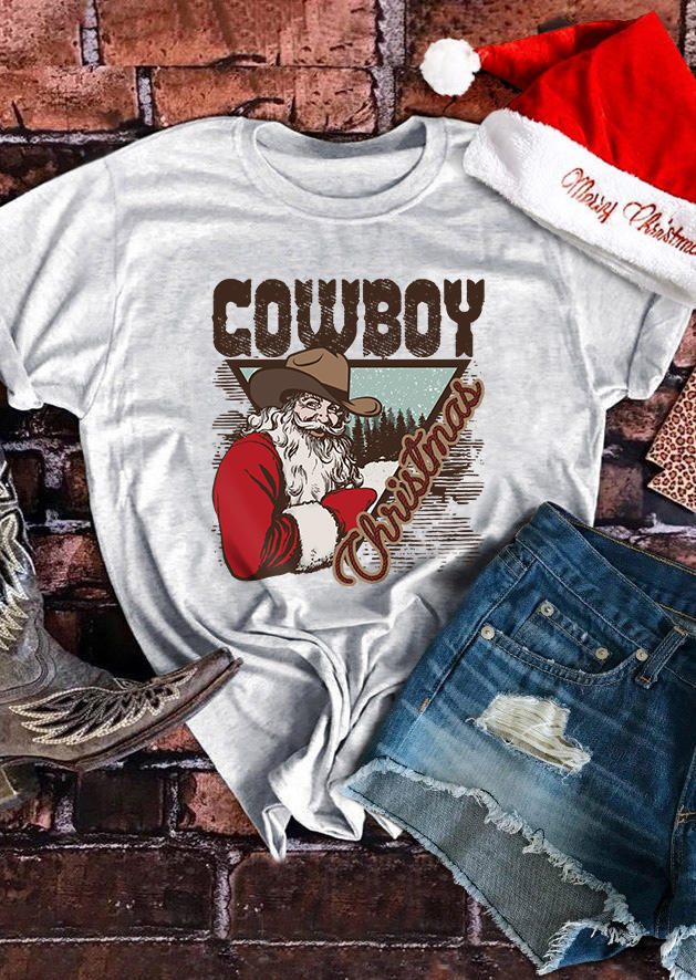 T-shirts Tees Christmas Cowboy Santa Claus O-Neck T-Shirt Tee - Light Grey in Gray. Size
T-shirts Tees Christmas Cowboy Santa Claus O-Neck T-Shirt Tee - Light Grey in Gray. Size