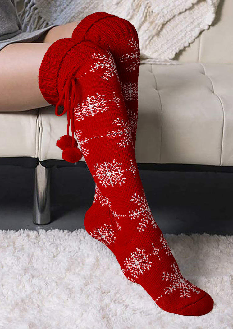 Knee-High Socks Christmas Snowflake Hairball Over Knee Knitted Socks in Red. Size
Knee-High Socks Christmas Snowflake Hairball Over Knee Knitted Socks in Red. Size