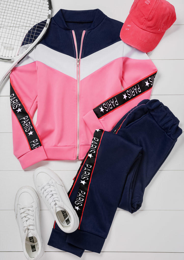 Two-Piece Sets Color Block Zipper Coat And Pocket Pants Two-Piece Set in Multicolor. Size
Two-Piece Sets Color Block Zipper Coat And Pocket Pants Two-Piece Set in Multicolor. Size