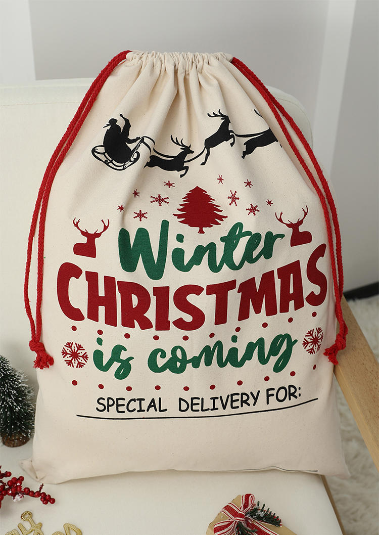 Christmas Decoration Winter Christmas Is Coming Snowflake Gift Bag in White. Size
Christmas Decoration Winter Christmas Is Coming Snowflake Gift Bag in White. Size