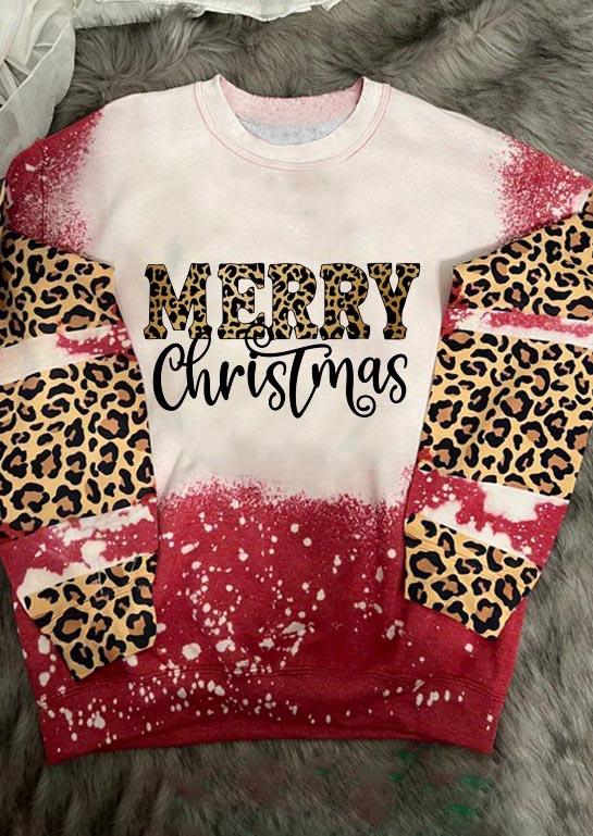 Sweatshirts Merry Christmas Leopard Bleached Pullover Sweatshirt in Red. Size: L,S
Sweatshirts Merry Christmas Leopard Bleached Pullover Sweatshirt in Red. Size: L,S