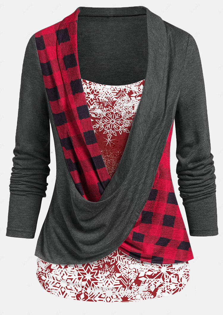 Blouses Snowflake Plaid Twist Fake Two-Piece Blouse - Dark Grey in Gray. Size: ,XL
Blouses Snowflake Plaid Twist Fake Two-Piece Blouse - Dark Grey in Gray. Size: ,XL