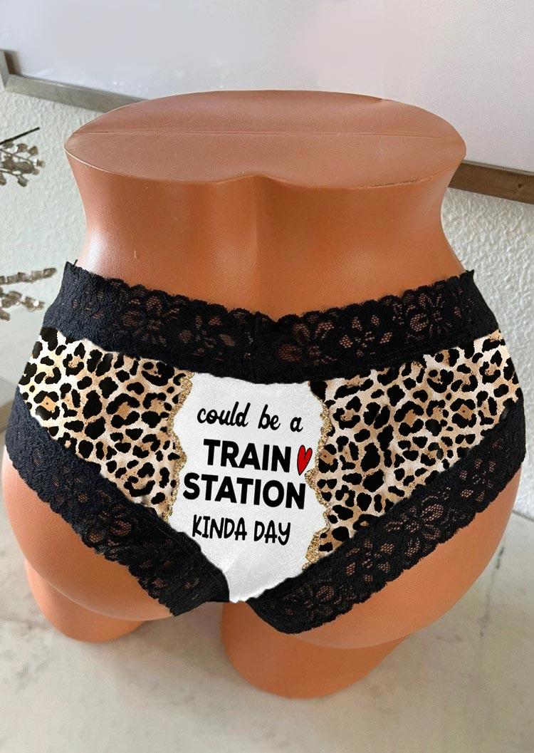 Panties Could Be A Train Station Kinda Day Leopard Lace Splicing Panties in Multicolor. Size: L,M,,XL
Panties Could Be A Train Station Kinda Day Leopard Lace Splicing Panties in Multicolor. Size: L,M,,XL