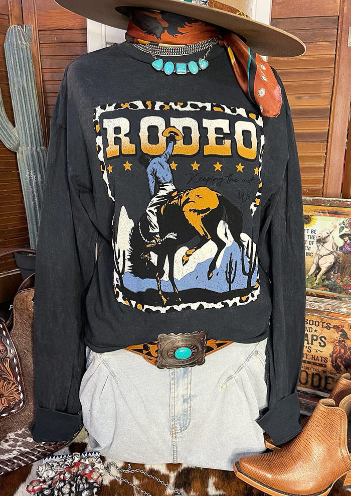 T-shirts Tees Western Cowboy Rodeo Cactus Leopard T-Shirt Tee - Dark Grey in Gray. Size: L,M,,XL
T-shirts Tees Western Cowboy Rodeo Cactus Leopard T-Shirt Tee - Dark Grey in Gray. Size: L,M,,XL