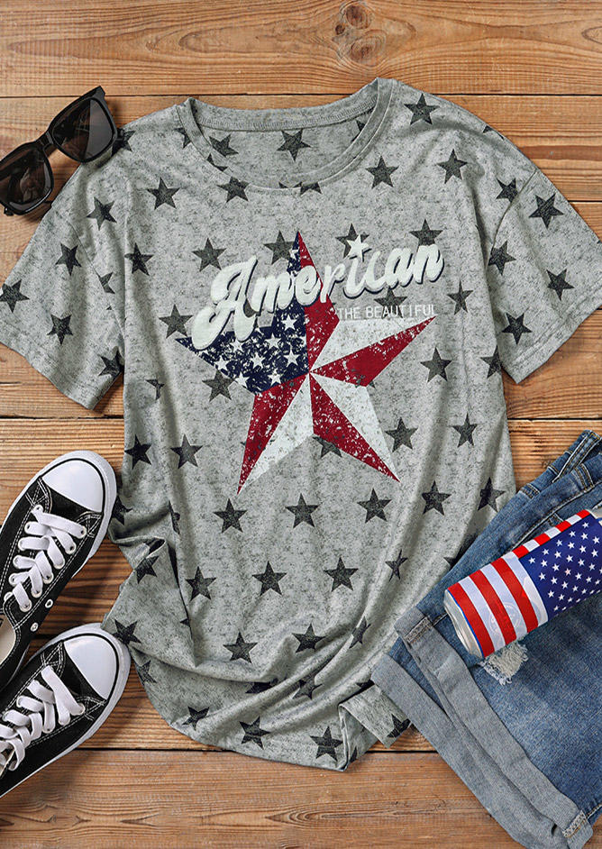T-shirts Tees American Flag Star Short Sleeve T-Shirt Tee - Light Grey in Gray. Size: L,M,,XL
T-shirts Tees American Flag Star Short Sleeve T-Shirt Tee - Light Grey in Gray. Size: L,M,,XL