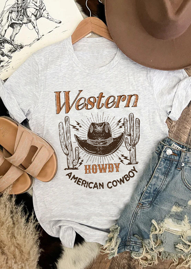 T-shirts Tees Western Howdy American Cowboy Cactus T-Shirt Tee - Light Grey in Gray. Size: M
T-shirts Tees Western Howdy American Cowboy Cactus T-Shirt Tee - Light Grey in Gray. Size: M