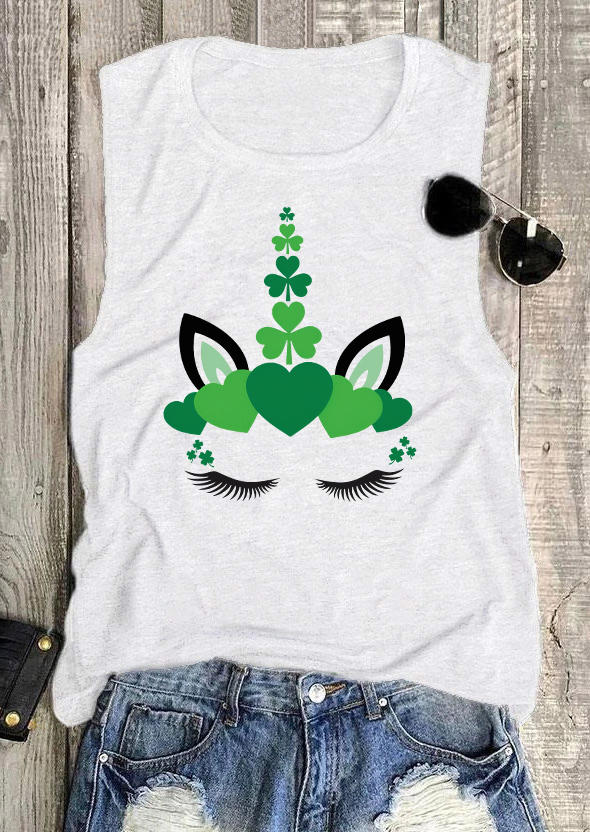 Tank Tops St. Patrick' Day Unicorn Heart Lucky Shamrock Tank Top - Light Grey in Gray. Size: L,,XL
Tank Tops St. Patrick' Day Unicorn Heart Lucky Shamrock Tank Top - Light Grey in Gray. Size: L,,XL