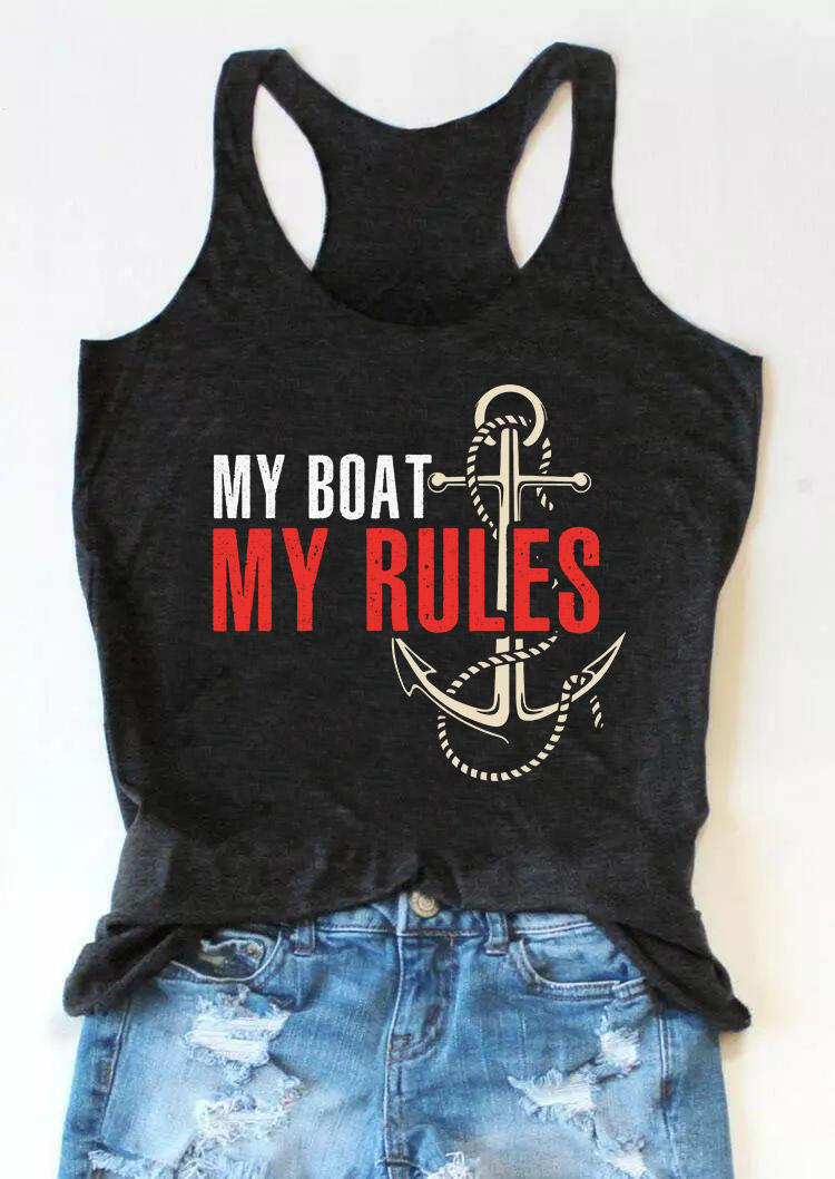Tank Tops My Boat My Rules Anchor O-Neck Racerback Tank Top - Dark Grey in Gray. Size
Tank Tops My Boat My Rules Anchor O-Neck Racerback Tank Top - Dark Grey in Gray. Size