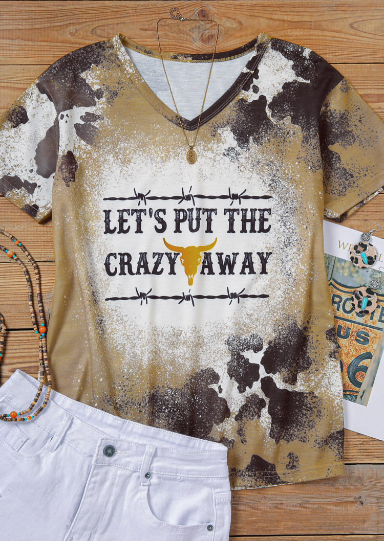 T-shirts Tees Let' Put The Crazy Away Steer Skull Bleached T-Shirt Tee - Light Brown in Brown. Size: M
T-shirts Tees Let' Put The Crazy Away Steer Skull Bleached T-Shirt Tee - Light Brown in Brown. Size: M