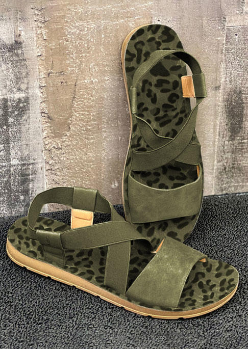 Sandals Leopard Criss-Cross Flat Sandals - Army Green in Green. Size: ,38,39,40,41
Sandals Leopard Criss-Cross Flat Sandals - Army Green in Green. Size: ,38,39,40,41