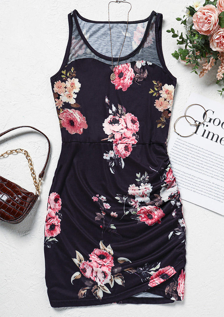 Bodycon Dresses Floral Mesh Ruched Asymmetrical Bodycon Dress in Multicolor. Size: L
Bodycon Dresses Floral Mesh Ruched Asymmetrical Bodycon Dress in Multicolor. Size: L
