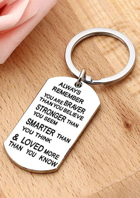 Keychains Always Remember You Are Braver Than You Believe Keychain in Silver. Size
Keychains Always Remember You Are Braver Than You Believe Keychain in Silver. Size
