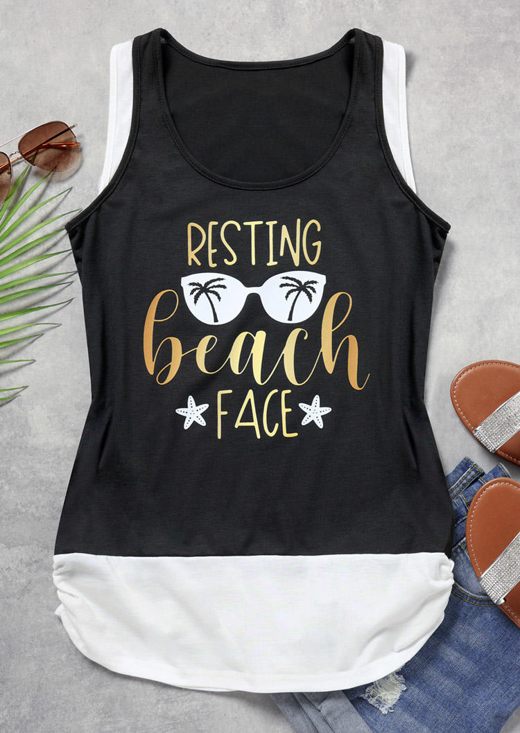 Tank Tops Resting Beach Face Coconut Tree Fake Two-Piece Tank Top in Black. Size: ,XL
Tank Tops Resting Beach Face Coconut Tree Fake Two-Piece Tank Top in Black. Size: ,XL