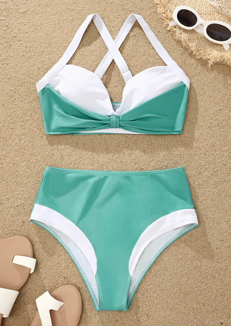 Bikini Sets Color Block Ruched Criss-Cross Bikini Set - Cyan in Blue. Size: L,M,,XL
Bikini Sets Color Block Ruched Criss-Cross Bikini Set - Cyan in Blue. Size: L,M,,XL