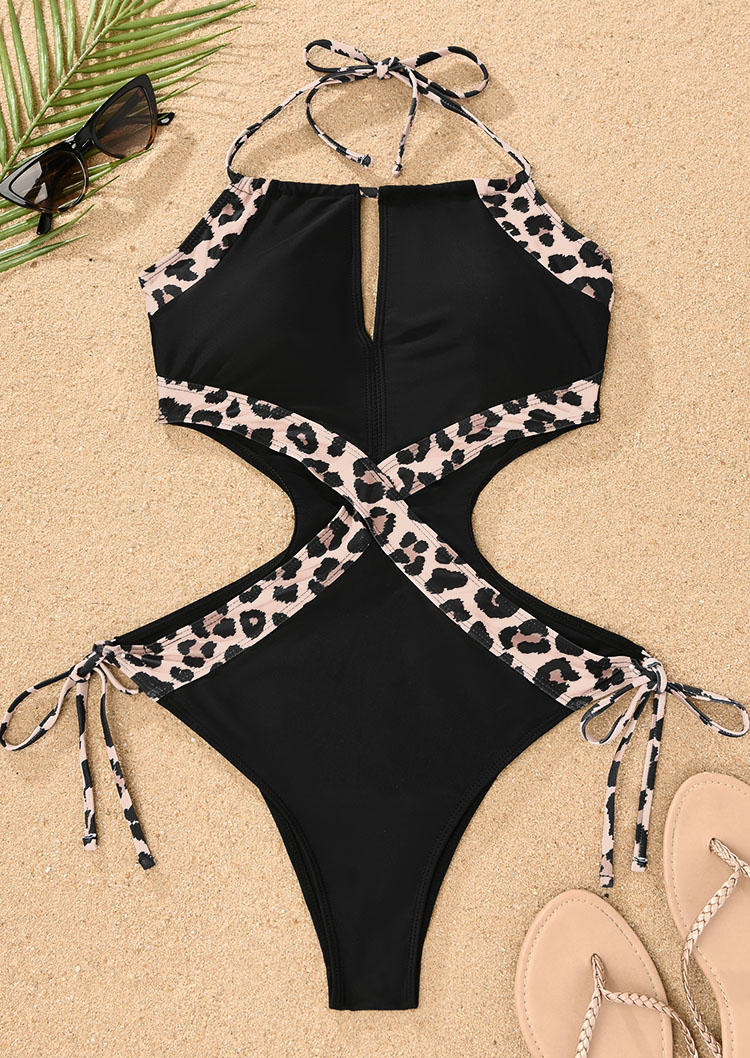 Bikini Sets Leopard Halter Tie One-Piece Bathing Suit Swimwear in Black. Size: ,XL
Bikini Sets Leopard Halter Tie One-Piece Bathing Suit Swimwear in Black. Size: ,XL