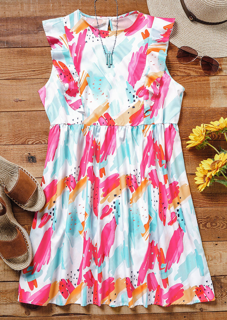 Mini Dresses Colorful Graffiti Ruffled O-Neck Mini Dress in Multicolor. Size: L,M,,XL
Mini Dresses Colorful Graffiti Ruffled O-Neck Mini Dress in Multicolor. Size: L,M,,XL