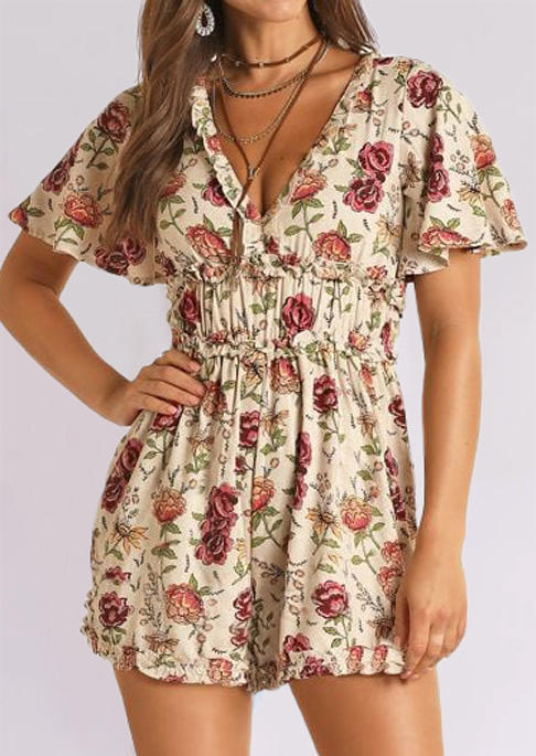 Jumpsuits & Rompers Rose Floral Ruffled V-Neck Romper in Multicolor. Size: L,M,,XL
Jumpsuits & Rompers Rose Floral Ruffled V-Neck Romper in Multicolor. Size: L,M,,XL