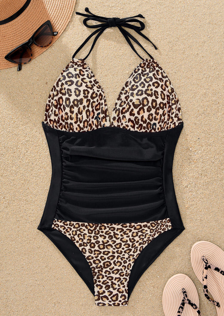 One-Pieces Swimsuit Leopard Ruched Halter One-Piece Bathing Suit Swimwear in Black. Size
One-Pieces Swimsuit Leopard Ruched Halter One-Piece Bathing Suit Swimwear in Black. Size