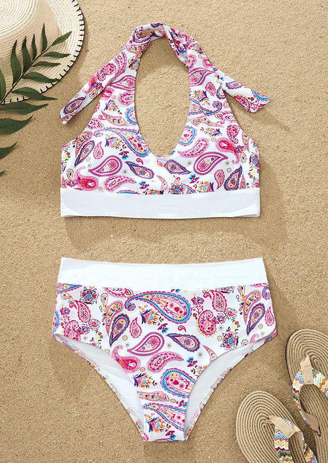 Bikini Sets Paisley Halter Tie Backless Bikini Set in Multicolor. Size: L,M,,XL
Bikini Sets Paisley Halter Tie Backless Bikini Set in Multicolor. Size: L,M,,XL