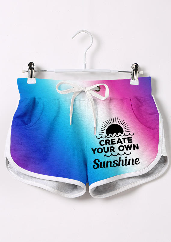 Shorts Create Your Own Sunshine Gradient Drawstring Pocket Shorts in Multicolor. Size: L,M,,XL
Shorts Create Your Own Sunshine Gradient Drawstring Pocket Shorts in Multicolor. Size: L,M,,XL