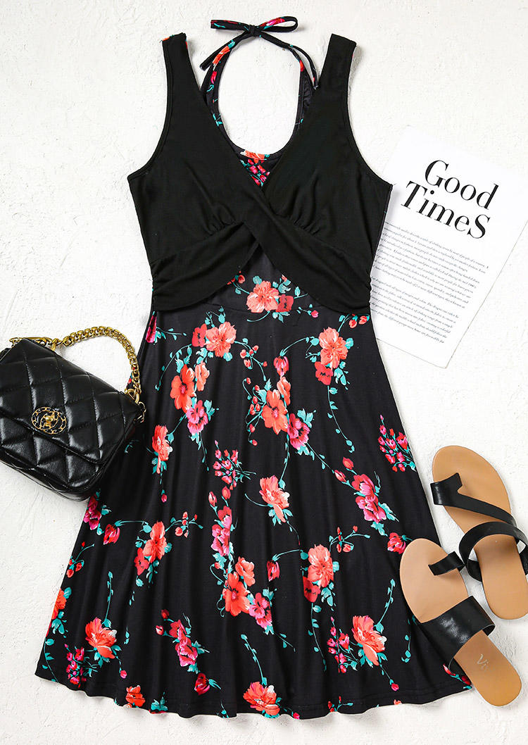 Mini Dresses Floral Criss-Cross Fake Two-Piece Halter Mini Dress in Multicolor. Size
Mini Dresses Floral Criss-Cross Fake Two-Piece Halter Mini Dress in Multicolor. Size