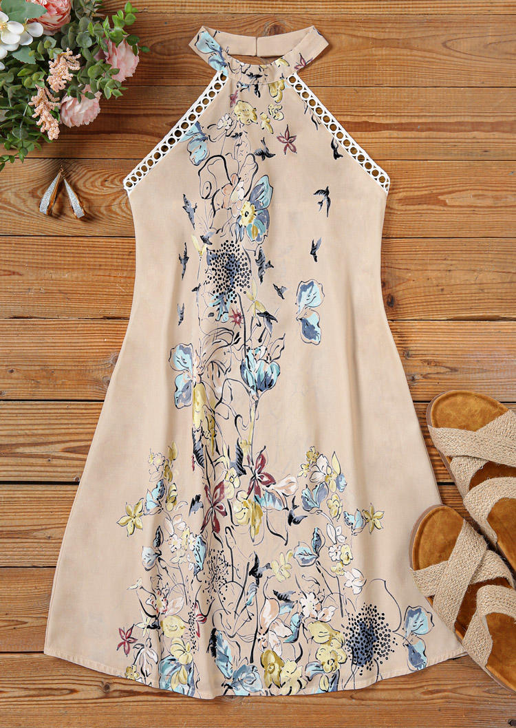 Mini Dresses Floral Lace Splicing Halter Sleeveless Mini Dress in Multicolor. Size
Mini Dresses Floral Lace Splicing Halter Sleeveless Mini Dress in Multicolor. Size