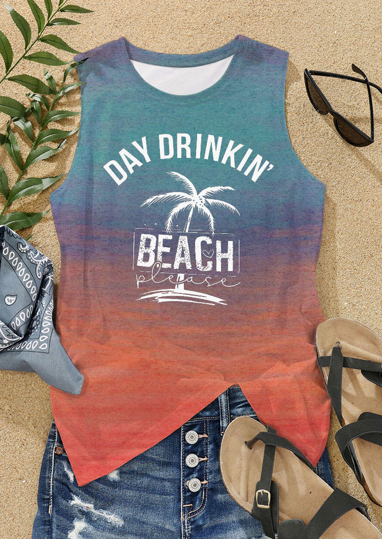 Tank Tops Day Drinkin' Beach Please Gradient Coconut Tree Tank Top in Multicolor. Size: L,M,,XL
Tank Tops Day Drinkin' Beach Please Gradient Coconut Tree Tank Top in Multicolor. Size: L,M,,XL