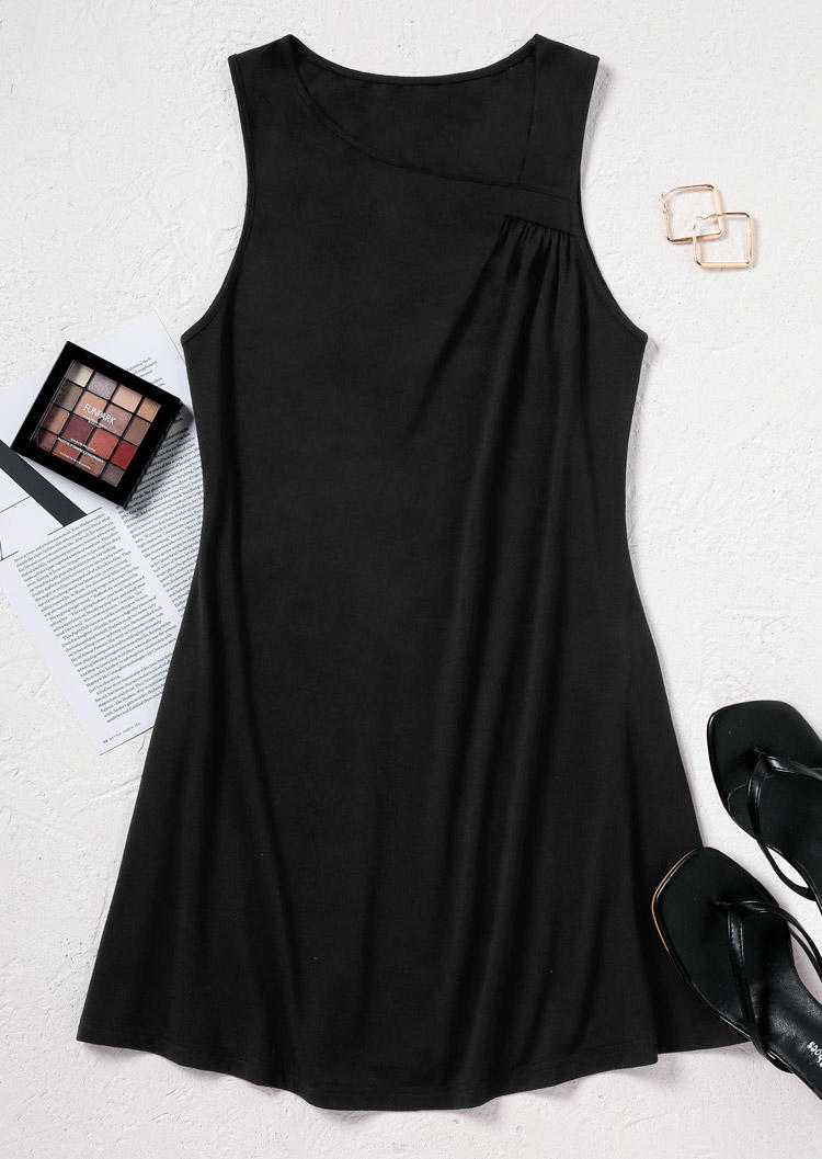 Mini Dresses Ruffled Asymmetrical Neck Mini Dresses in Black. Size: L,M,,XL 
Mini Dresses Ruffled Asymmetrical Neck Mini Dresses in Black. Size: L,M,,XL