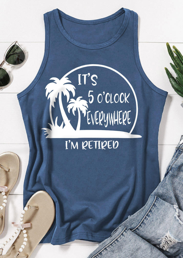 Tank Tops It's Five O'clock Everywhere I' Retired Coconut Tree Tank Top in Blue. Size
Tank Tops It's Five O'clock Everywhere I' Retired Coconut Tree Tank Top in Blue. Size