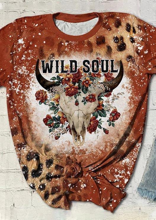 T-shirts Tees Wild Soul Floral Steer Skull Leopard Bleached T-Shirt Tee in Multicolor. Size
T-shirts Tees Wild Soul Floral Steer Skull Leopard Bleached T-Shirt Tee in Multicolor. Size