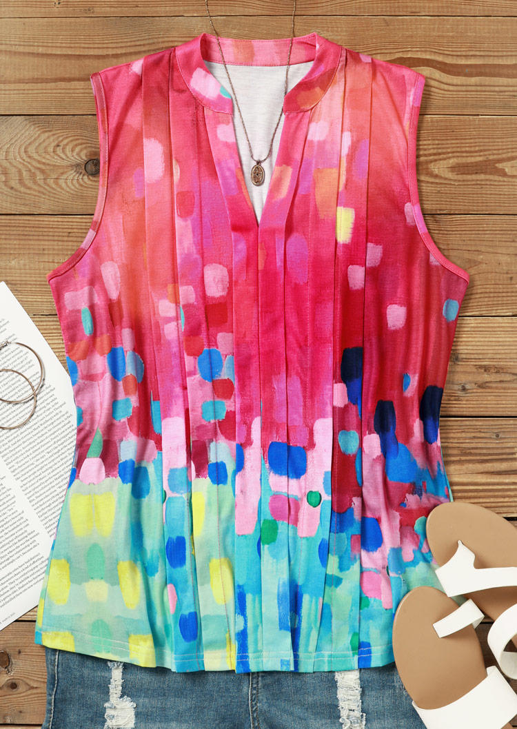 Tank Tops Gradient Dot Ruffled Notched Collar Tank Top in Multicolor. Size: L,M
Tank Tops Gradient Dot Ruffled Notched Collar Tank Top in Multicolor. Size: L,M