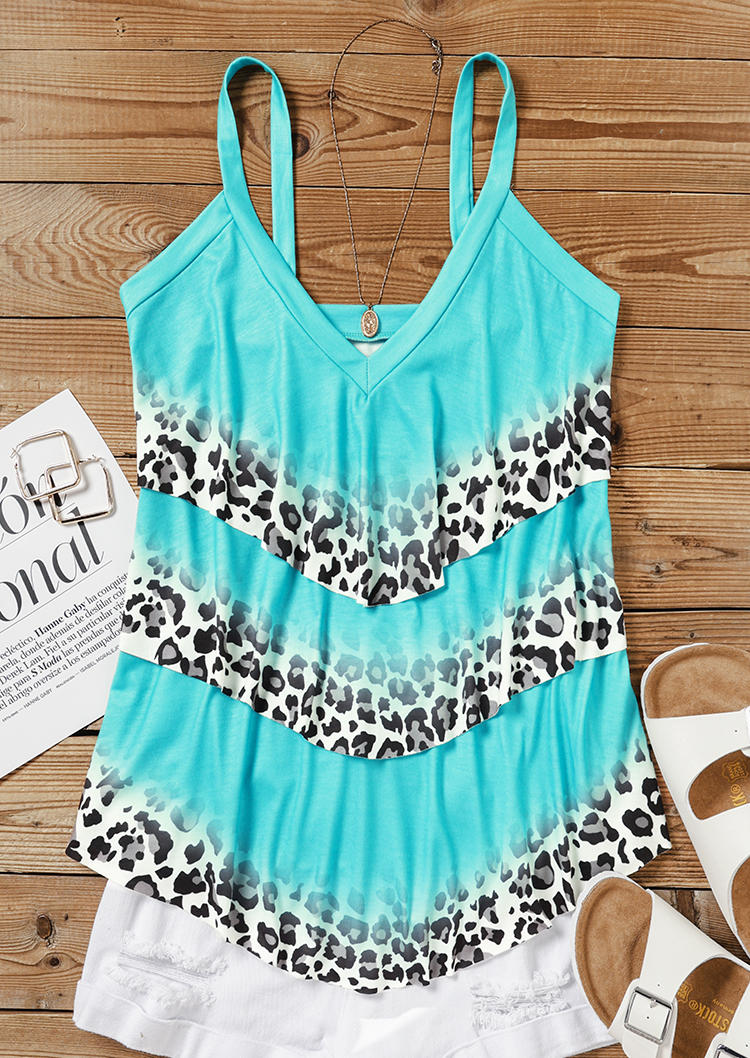 Tank Tops Gradient Leopard Spaghetti Strap Camisole - Cyan in Blue. Size: L,M,,XL
Tank Tops Gradient Leopard Spaghetti Strap Camisole - Cyan in Blue. Size: L,M,,XL