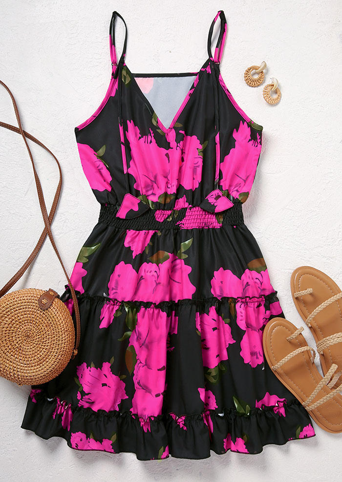 Mini Dresses Floral Ruffled Spaghetti Strap V-Neck Mini Dress in Multicolor. Size
Mini Dresses Floral Ruffled Spaghetti Strap V-Neck Mini Dress in Multicolor. Size