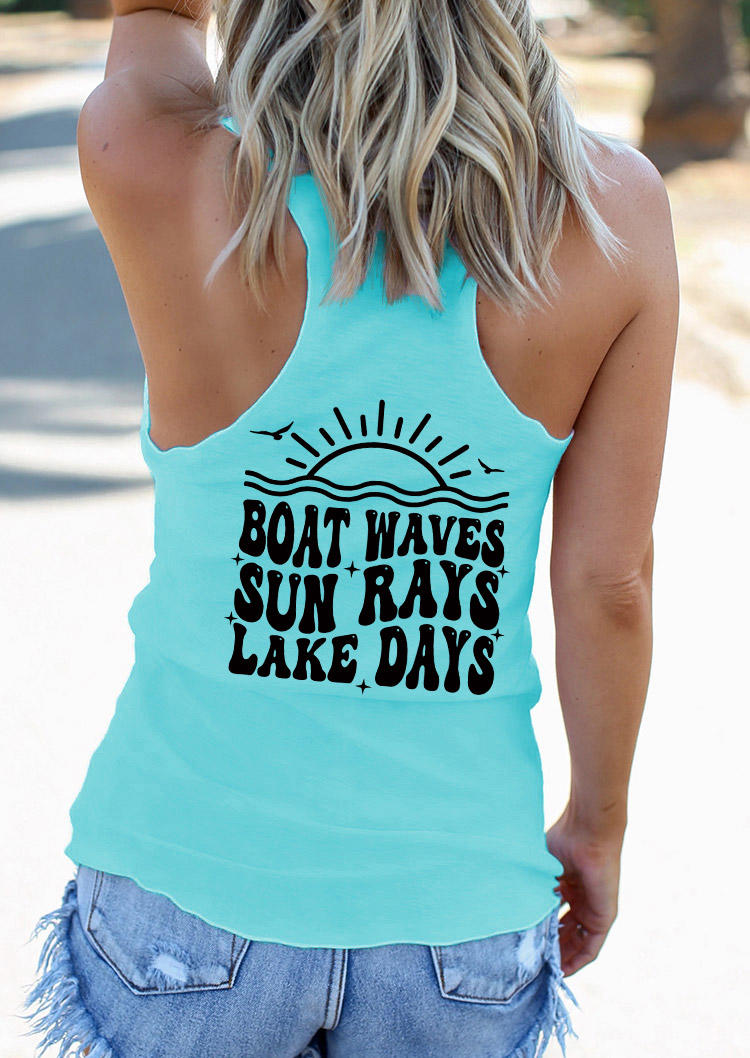 Tank Tops Boat Waves Sun Rays Lake Days Coconut Tree Racerback Tank Top - Cyan in Blue. Size
Tank Tops Boat Waves Sun Rays Lake Days Coconut Tree Racerback Tank Top - Cyan in Blue. Size